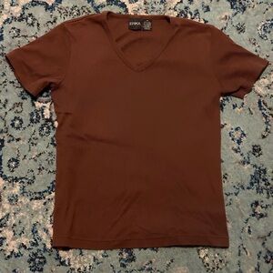 ERIKA Brown V-Neck Shirt